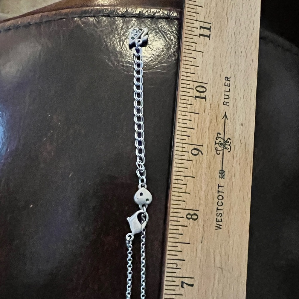 Swarovski Silver Heart Crystal Lined Pendant on Silver Tone Chain - Picture 5 of 5